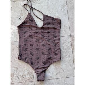 Acacia Selah floral asymmetrical one piece swimsuit